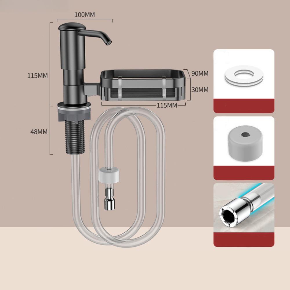 Space Saving Built in Soap Dispenser Brushed Nickel Under Counter Soap Dispenser  Bathroom Vanity серый