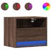 VidaXL Wall-mounted Bedside Table with LED Lights Brown Oak, Floating Bedside Table, Phone Holder, Table of 852073