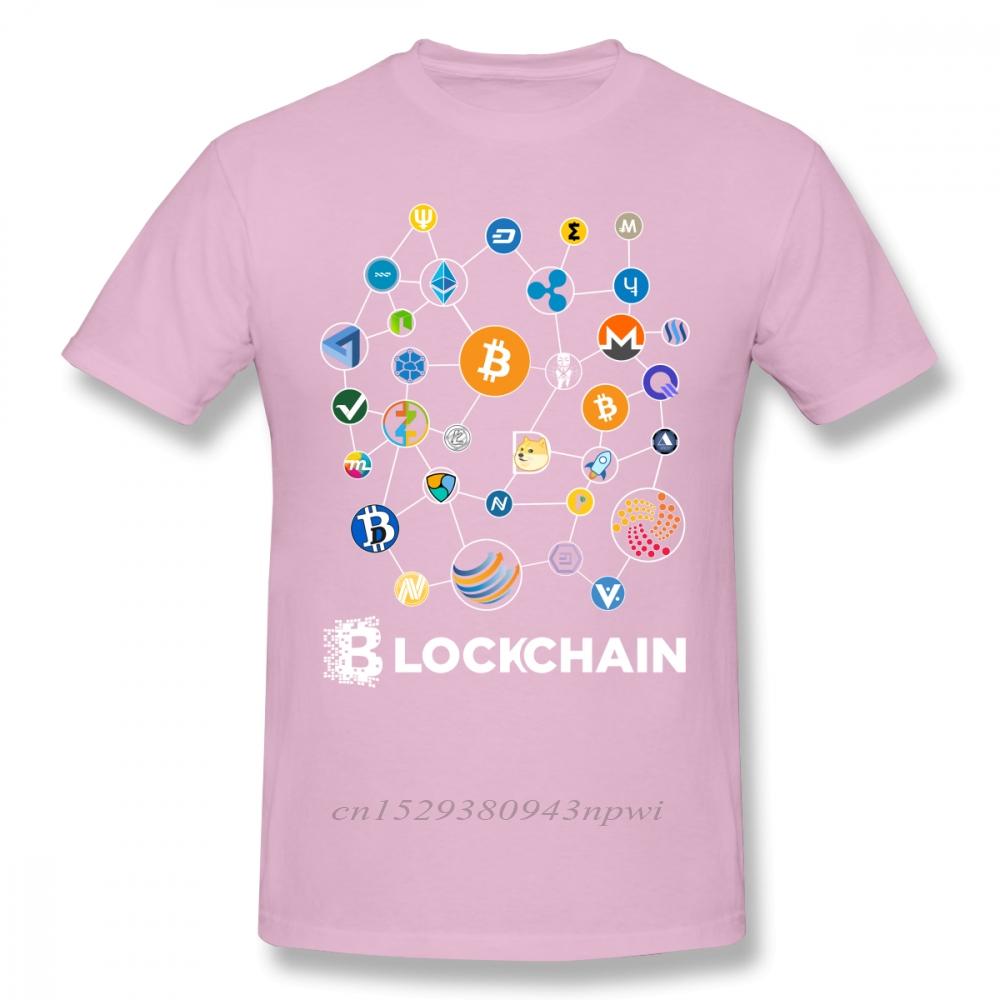 Blockchain BitCoin Litecoin Ripple Ethereum Cryptocurrency T Shirt For Men Popular Tee Christmas Gift Tshirt Cotton Fabric