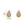 Luxury Water Droplets Leaf Stainless Steel Earring for Women 18K Gold-plated CZ Earring New Wedding Jewelry Festival Accessories