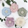 Fabric Flower Appliques with Layered Construction and Center Clusters, Set of Ten for Garments, Hair Accessories and Crafts