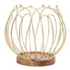 Coffee Pod Holder Basket with Wooden Base Wrought Iron Metal Wire Coffee Capsule Holder for Home Countertop Table