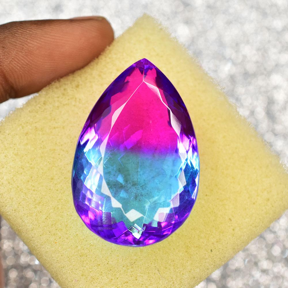 Certified Natural Bi-Color Tourmaline 86.1 Ct Pear Fabulous Loose Gemstone