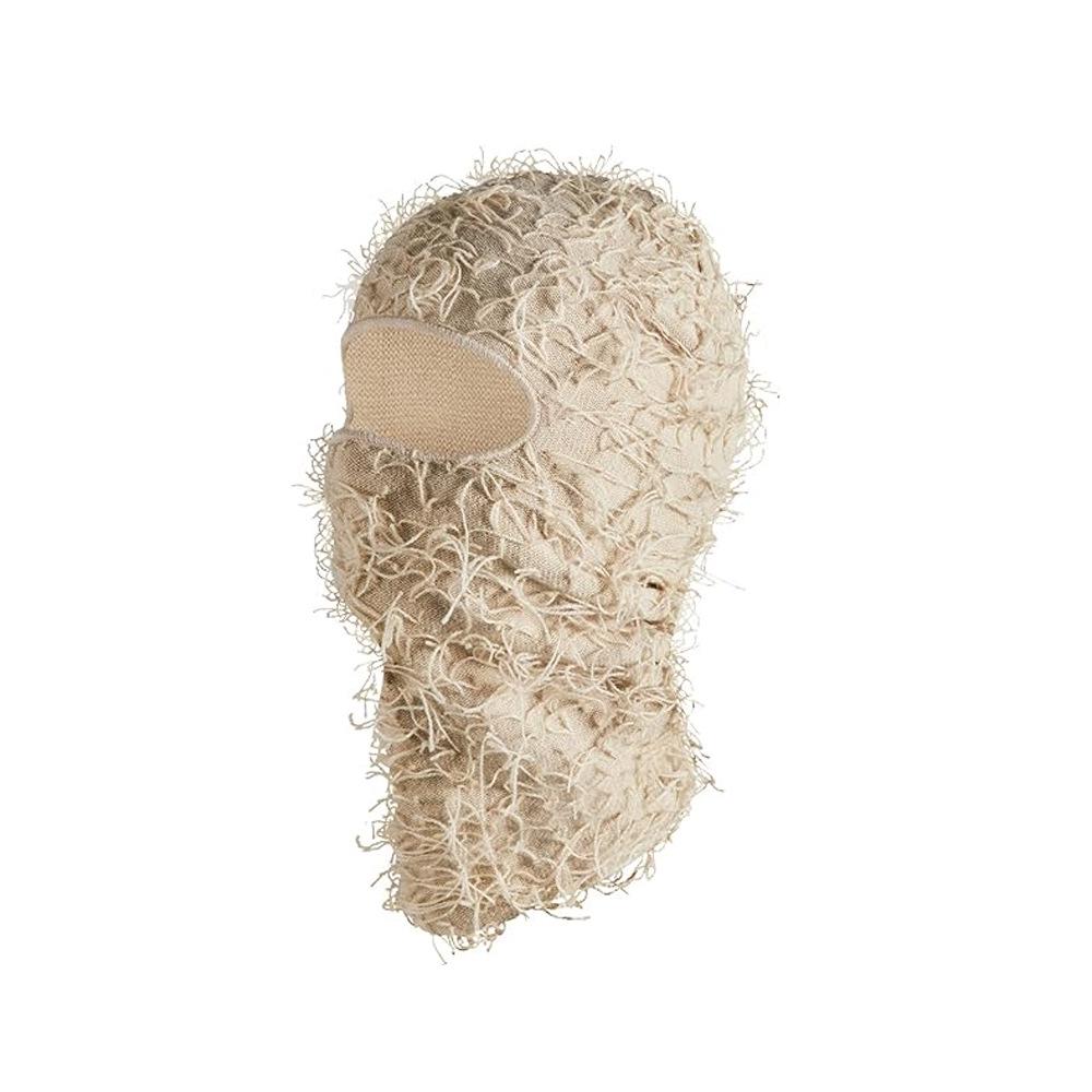 Single-Hole Knitted Prank Mask: Acrylic Yarn Balaclava for Outdoor Warmth