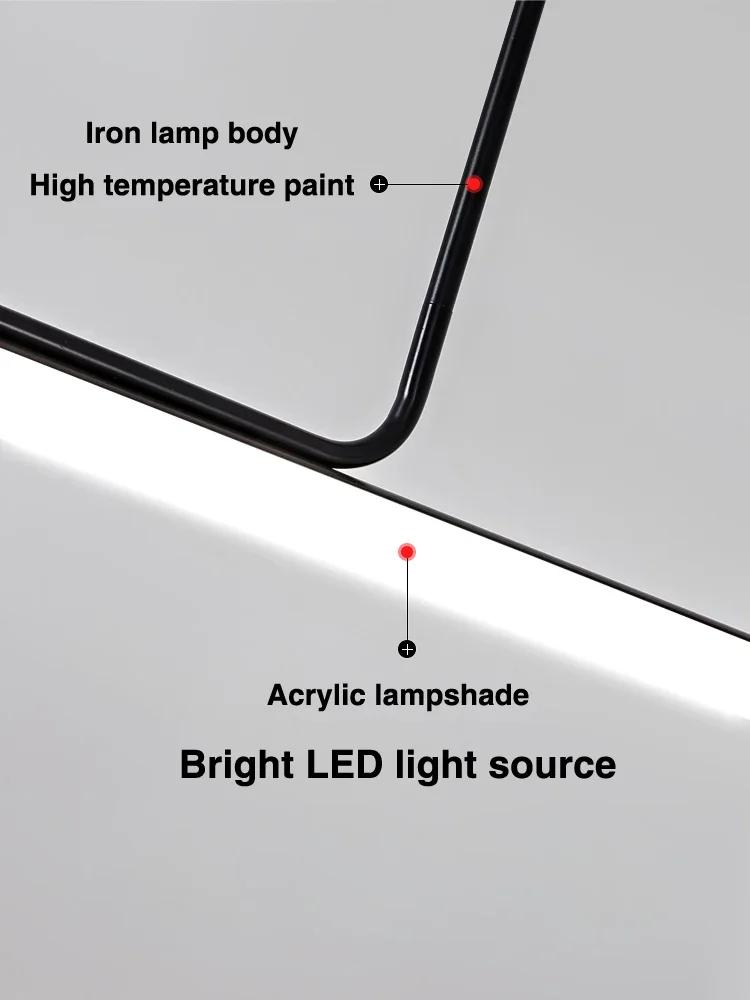 Modern minimalist restaurant pendant light Nordic luxury long tube light dining table creative counter long glossy attic light