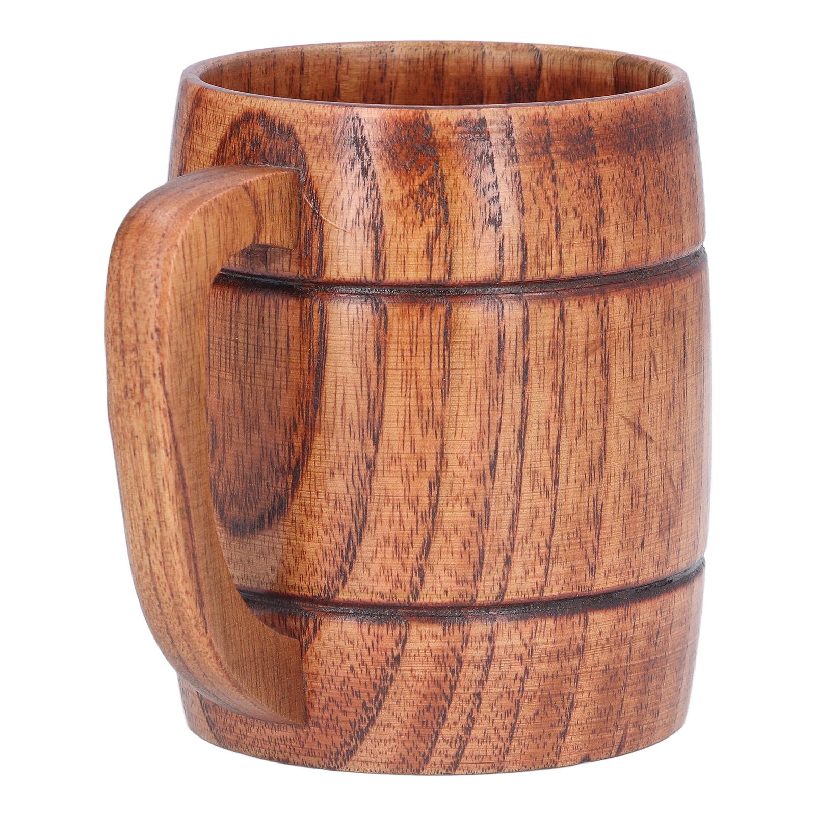 

300 мл деревянная чашка с ручкой, анти-ошпаривающая кофейная чашка, безвредная пивная кружка для воды для офиса и дома L