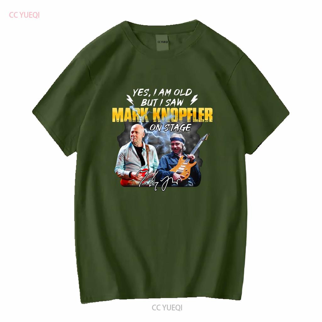 JA ICH BIN ALT ABER HAB MARK KNOPFLER AUF DER BÜHNE GESEHEN T-SHIRT vintage Gewaschen Weich Designerkleidung Lässig Atmungsaktiv Leicht Bequem