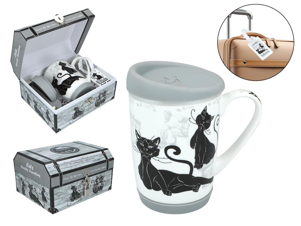 Kubek Porcelanowy Do Kawy Herbaty Travelling Cats Ateny Koty Carmani
