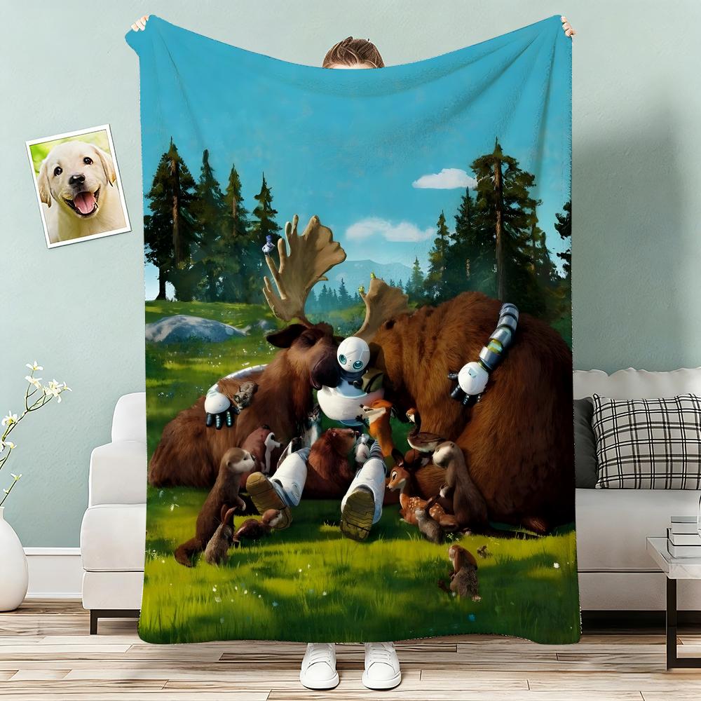 The Wild Robot Throw Lightweight 240g Flannel Blanket Soft Skin-friendly for Summer Cooling 75x90cm