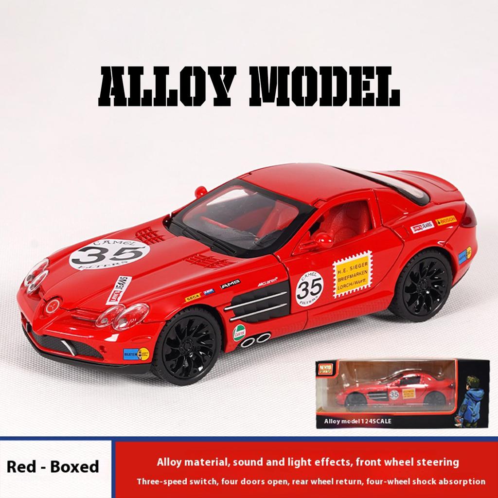 1/24 High Quality Alloy BENZ SLR Sports Car Model, Cool Sound and Light, Best Collectible for Car Lovers, Christmas Gifts