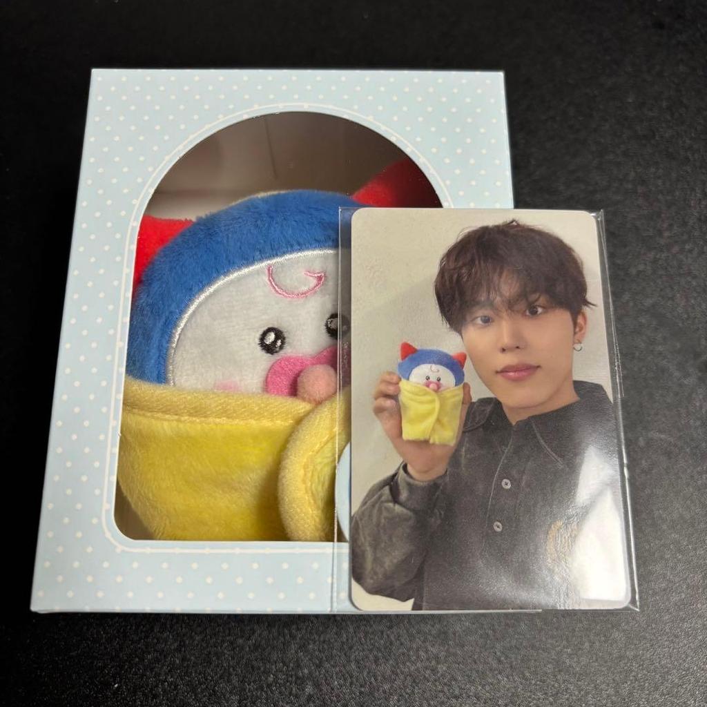 [USED] TRESURE Jungwoo Baby Plush Toy with LINE Trading Card (TRUZ)