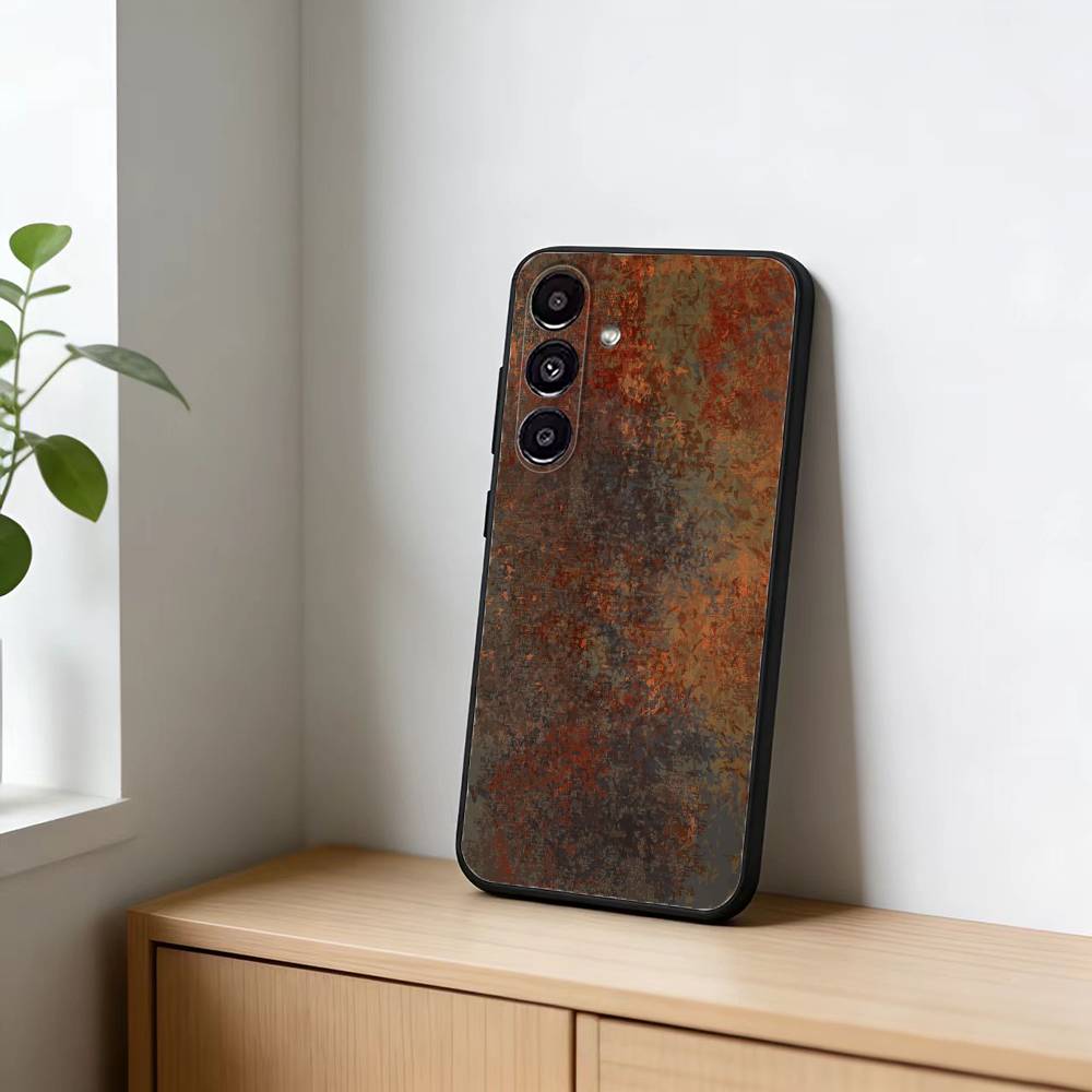 Retro Rust D-Design Phone Case For Samsung Galaxy A13,21s,22,31,32,52,53,71,72,73,Soft Black Cover