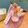 Cute Mickey Doll Quicksand Key Chain Floating Liquid Pendant Key Ring Bag Pendant Acrylic Keychain