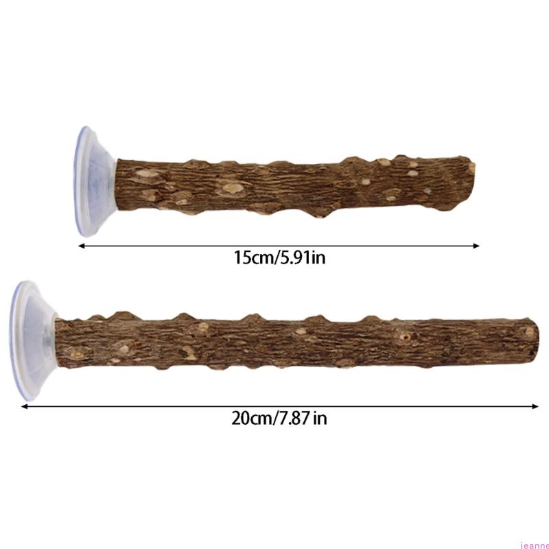 2PCS Bird Perch Stand With Strong Suction Cup For Parrots And Small Bird Indoor Training Exercise Enrichment Accessory