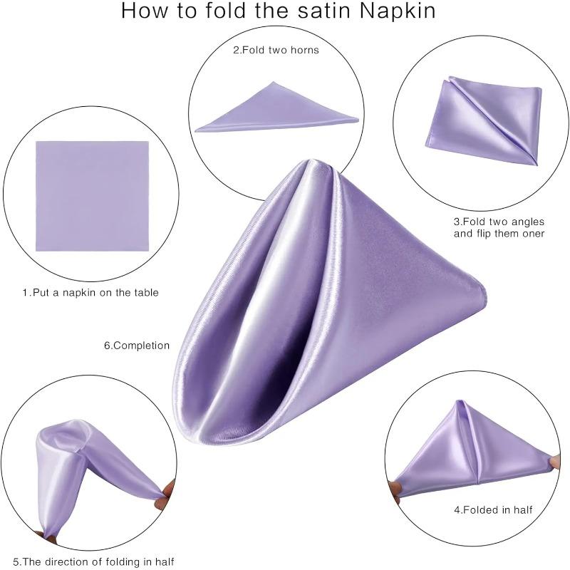 12PCS Red Satin Napkins 30x30cm, Silky Soft Smooth Washable Napkins for Restaurant, Weddings, Dinner, Party,Christmas Decoration