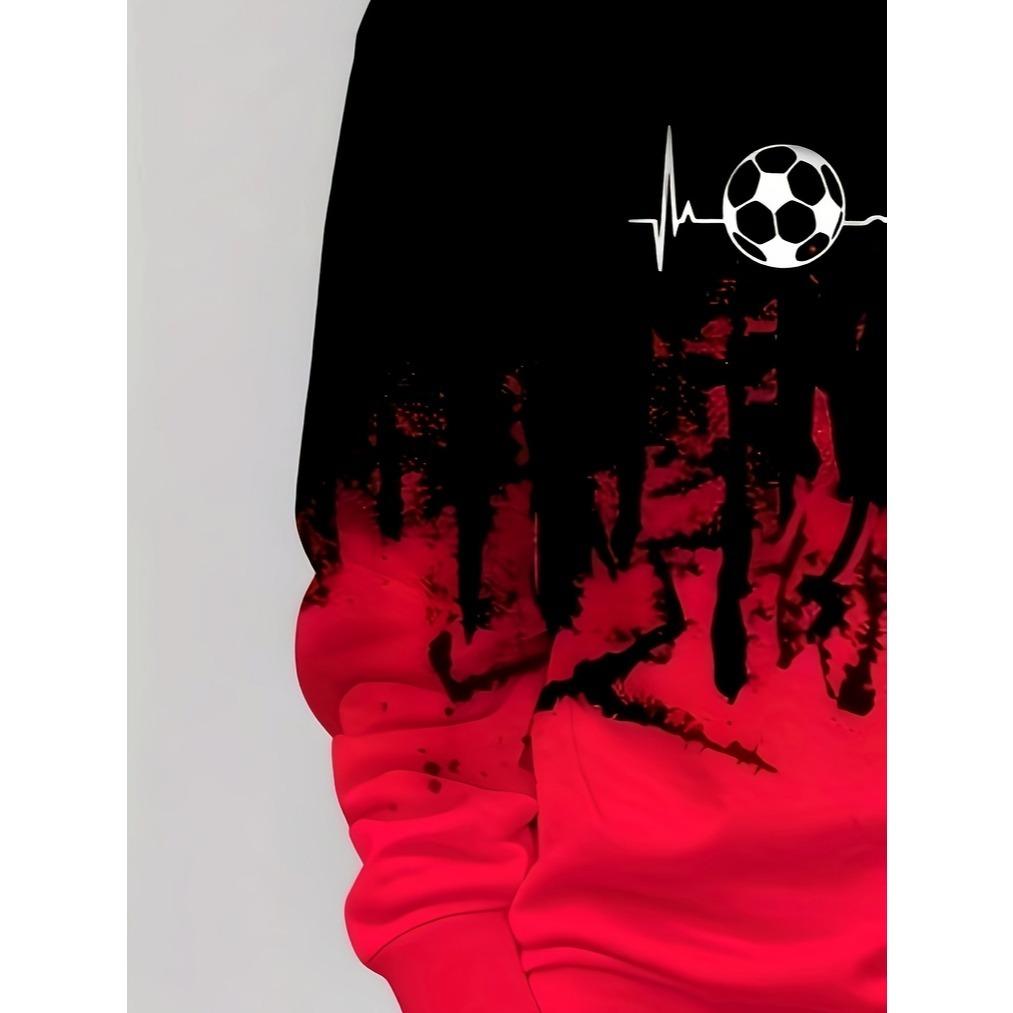 Trendy boy round neck fashionable casual gradient Feng Shui ink printed children's hoodie, spring and autumn styles