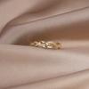 Korean   Fashion Jewelry 14K Real Gold Plated Zircon Hollow Twist Ring Elegant Women's Opening Adjustable Daily Work Rings