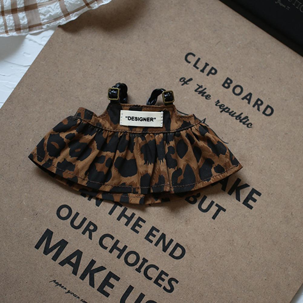 Miniature Leopard Print Back Dress for 17cm Labubu Dolls Cute DIY Doll Clothes Fashion Accessories Lovely Outfit Gifts for Girls Friends