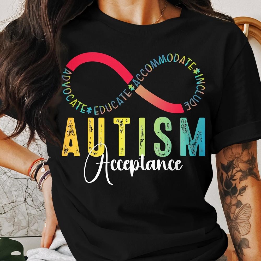 Autism Awareness T-Shirt, Advocate Educate Accommodate Include Graphic Tee,  #26 Unisex T-Shirt XXXXL