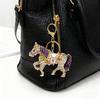 Keychain Pendant Sparkling Rhinestones Cartoon Horse Shape Key Chain Bag Wallet Phone Car Decoration