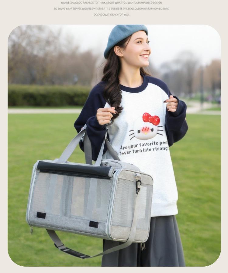Pet Tote Bag: New Oxford Cloth, Breathable, Skylight Design, Portable Carrier