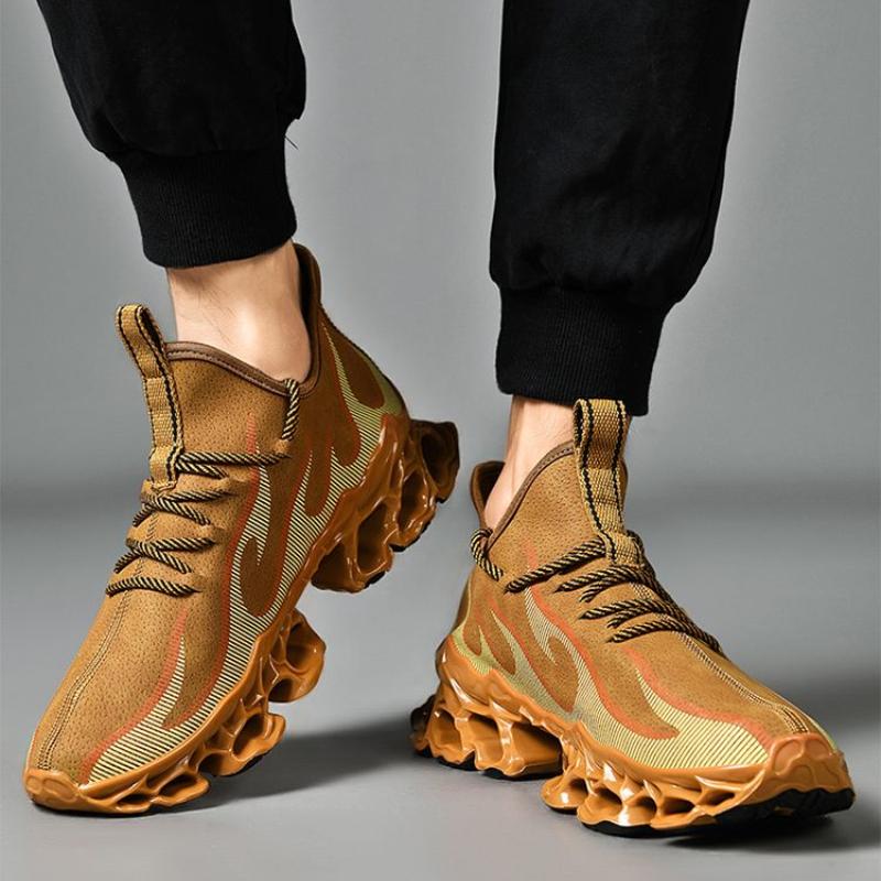 Men's Shoes Tide Men's Waterproof Leather Sneakers Shock Absorption Heightened Casual Shoes Men's Student Shoes
