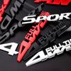 1x Fashion Sport Emblem Badge Car Trunk Fender Sticker Auto Car Racing Decal Decor Silver Black Accessories