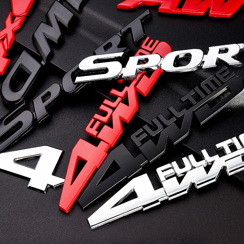1x Fashion Sport Emblem Badge Car Trunk Fender Sticker Auto Car Racing Decal Decor Silver Black Accessories