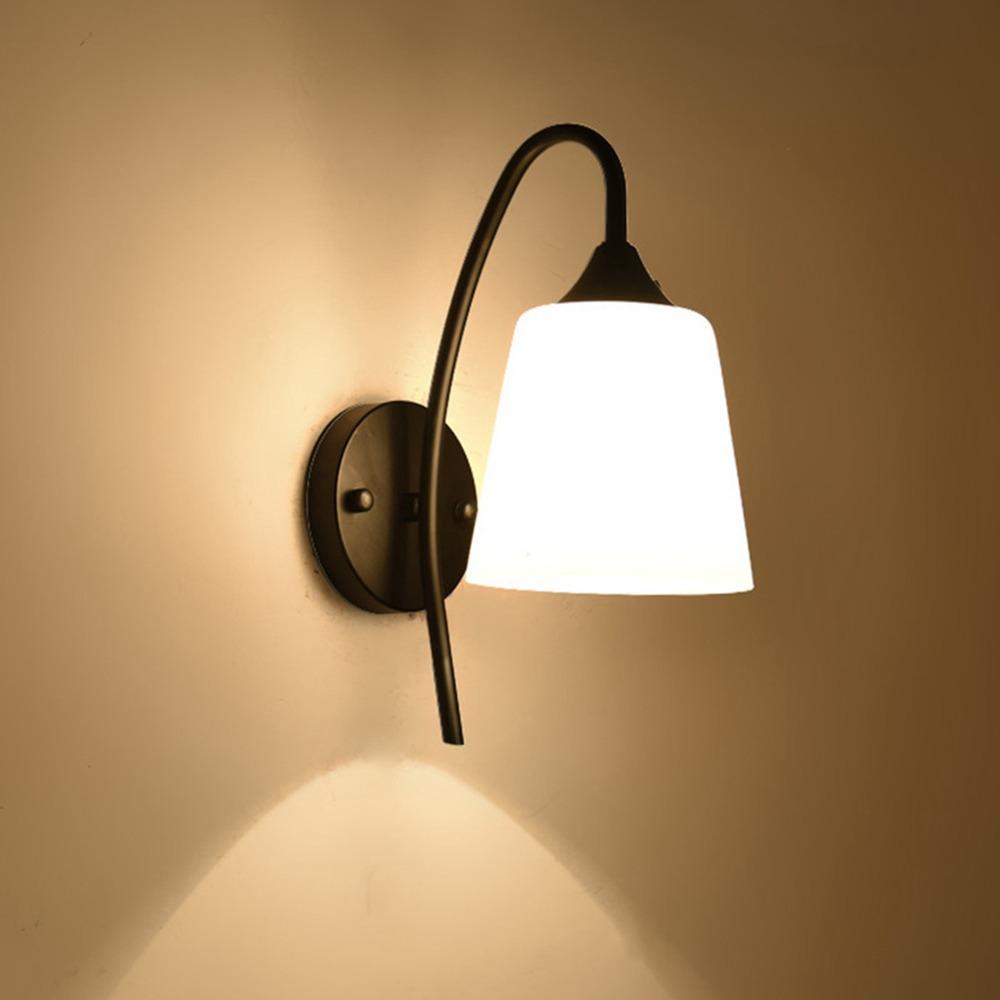 Milky White Glass Wall Sconce Light 110-220V Wall Mounted Lamp Wall Light Fixture  Living Room
