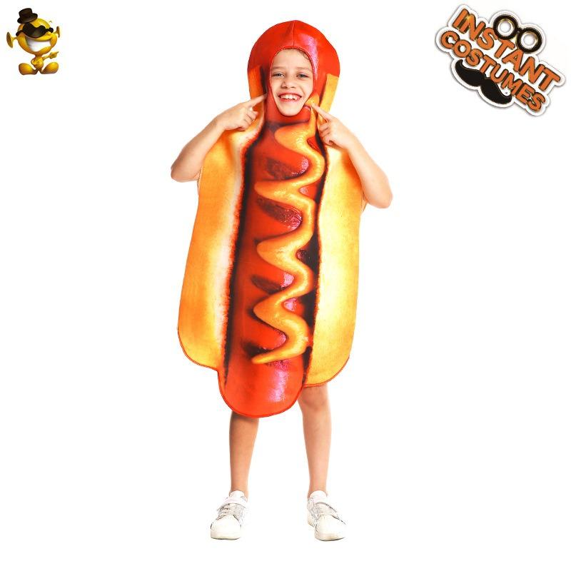 Halloween children's funny food digital printing sponge spoof hot dog cosplay costume