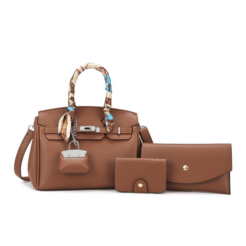 Women S Bags Trendy Fashion Women S Bags Versatile Portable Shoulder Messenger Bags светло-коричневого