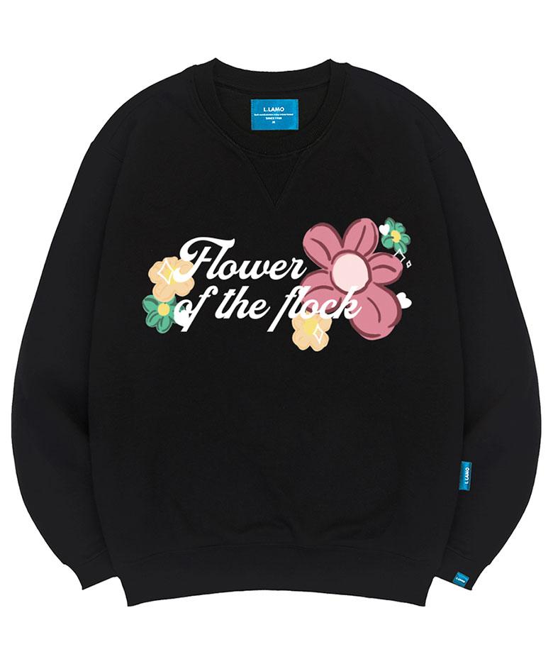 Ellamo Fleece-Lined Medium Sheep'S Flower Sweatshirt Unisex Big Sizes S~4Xl