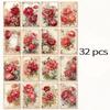 32 pcs Vintage beautiful Flowers pattern Decorative paper hand made DIY Diary Album Scrapbooking Junk Journal craft paper