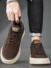 Fashion Plain Lace Up Casual Shoes for Men British Style Young Students Man Shoe Cheap Liquidation Adults Walking Vulcanize Sneakers