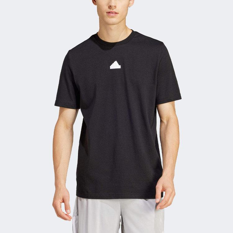 Adidas T Shirts Men's Black Crew Neck Moderate Straight Fit IN6229