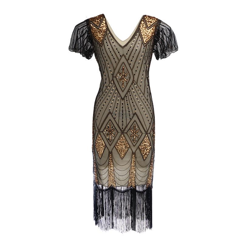 Vintage 1920s Sequin Evening Dress - High-end European & American Design