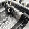 Reißbares Washi Tape Schwarz Weiß Gitterband, Karomuster Dekoratives Abdeckband zum Basteln Klebeband für Kunst, DIY-Bastelarbeiten, Notizbücher, Planer,