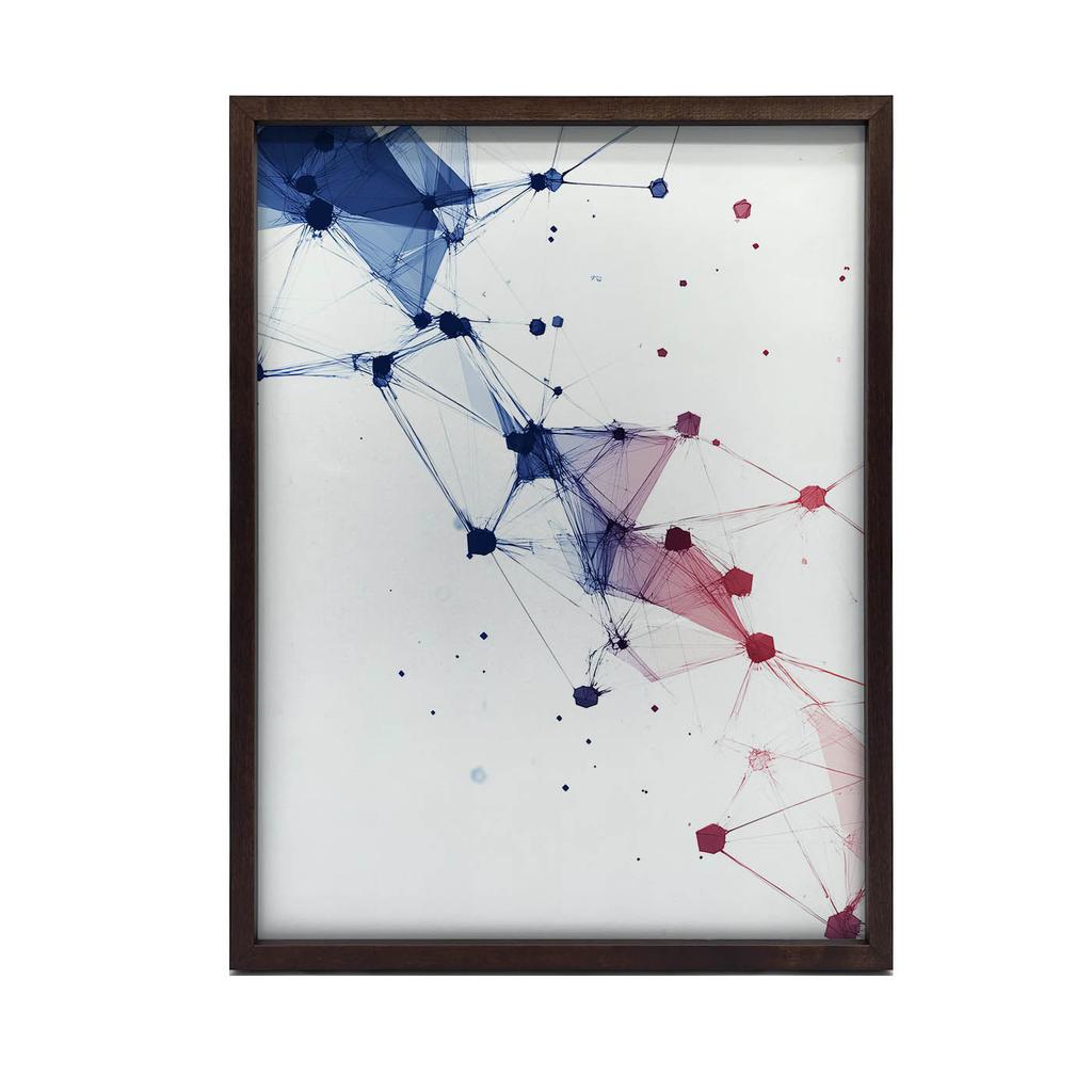 Geometria Połączeń Geometria Połączeń, 40X50 Cm, Rama Aluminiowa Złota, Papier Matowy 230 Gsm