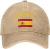Berretto da Baseball da Cowboy Cappello con Bandiera Spagnola Cappello Sportivo Regolabile Stampato Spagna Cappelli Vintage Lavati Cappellini da Trucker Donna