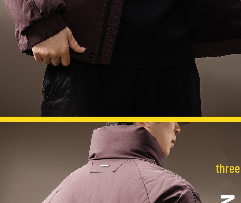 Men's Luxury Stand Collar White Duck Down Jacket - Thick, Warm, and Fluffy Winter Coat