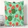 Watermelon Pattern Flannel Blanket - Soft and Warm, Suitable for Sofas, Beds, and Camping, Perfect As a Holiday Gift for Boys an
