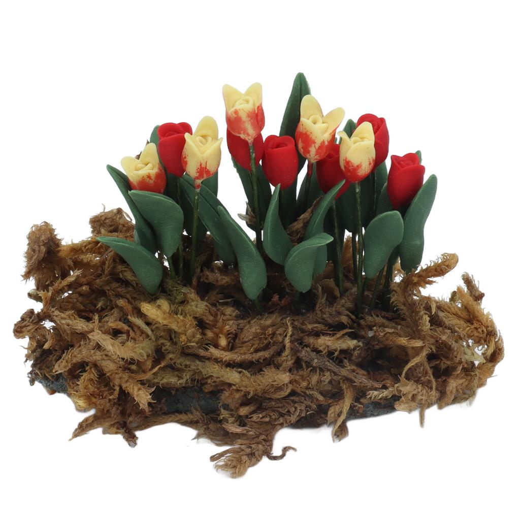 1:12 DIY Simulation Dollhouse Flowers Miniature Dollhouse Moss Lawn Garden Scene Decoration