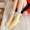 Autumn And Winter Coral Fleece Women'S Socks Thickened Floor Socks Women'S Sleep Socks Medium Tube Home Floor Socks Cartoon Cat
