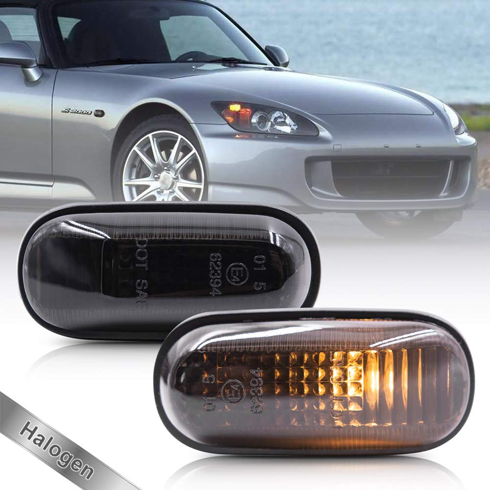 

Боковой габаритный фонарь Mingrui Test OEM для 2000-2009 Honda S2000 S2K Fender Indicator Lamp Smoked Lens с янтарной галогенной лампой