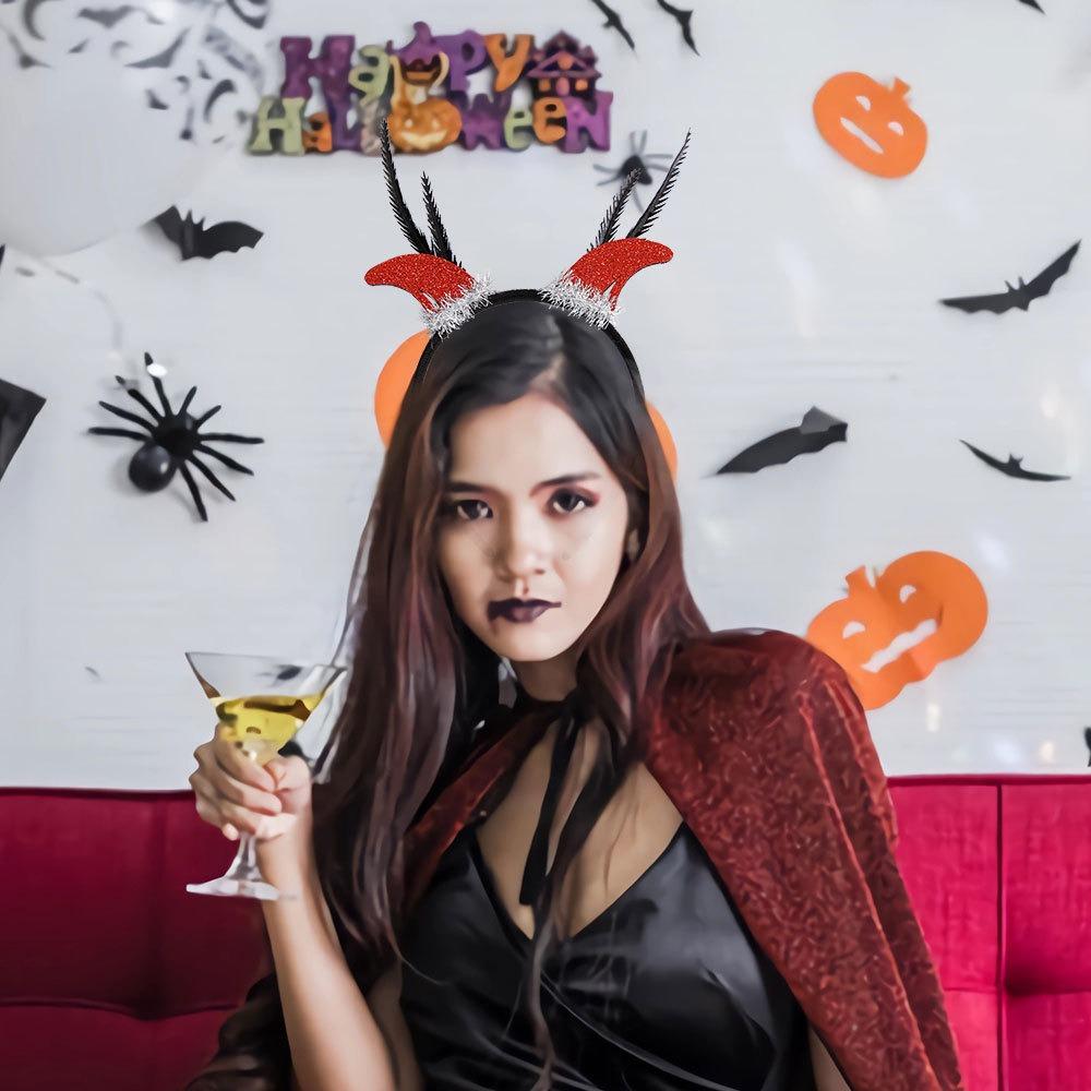 

Plastic Halloween Hair Hoop Devil Skull Headband Halloween Elastic Hairband Party