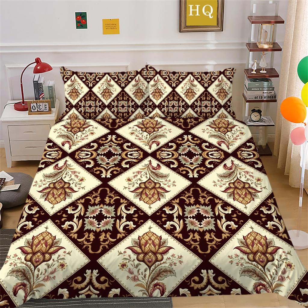Zestaw pościeli 3D Paisley w stylu indyjskim Poszwa na kołdrę 2/3 sztuk UK/US/AU/EU/DE Pełny rozmiar Zmywalny miękki Szybkoschnący Dekoracja wnętrz