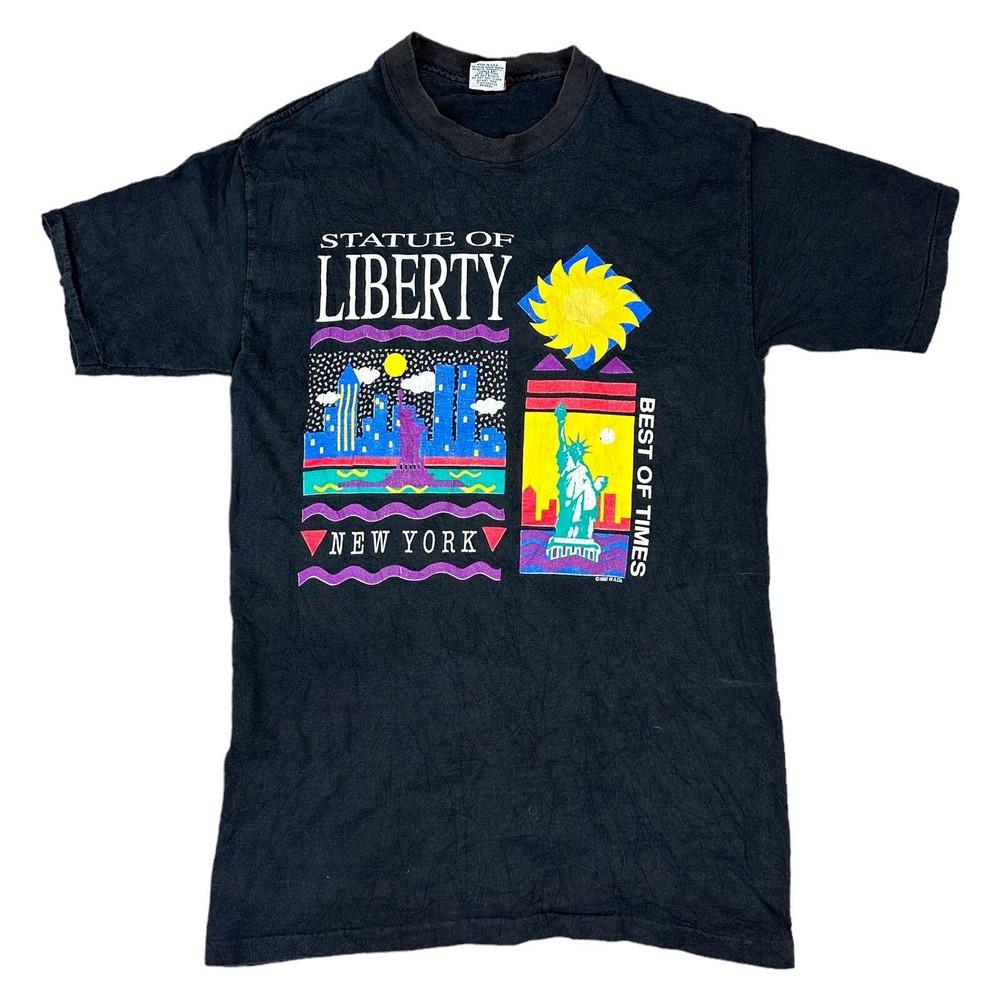 

Vintage New York Single Stitch T-shirt 1992 Graphic Print Black Mens 4XL