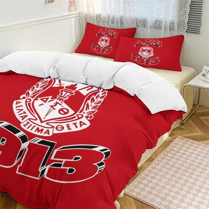 Delta Sorority Sigma Theta DST Bedding Set Twin Queen Size Duvet Cover Pillowcase for Boys Girls Kids Adult Home
