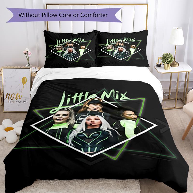 3pcs Little Mix Bedding Set Duvet Cover Closure Includes 1 Duvet Cover & 2 Pillowcases, Soft and Comfortable for All Seasons.