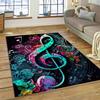 Nota musical colorida, partitura musical, desenho animado, tapete para casa, sala de estar, quarto, sofá, capacho, decoração, área infantil, tapete antiderrapante